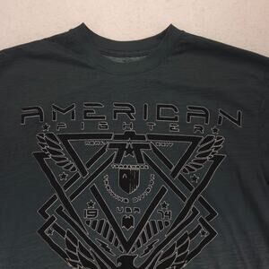 American Fighter Casual Short Sleeve Graphic Crew Neck T Shirt Mens Size M Green